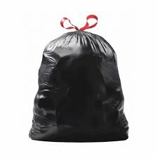 A black trash bag